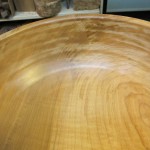 Interior of bowl showing flaws in end grain areas.